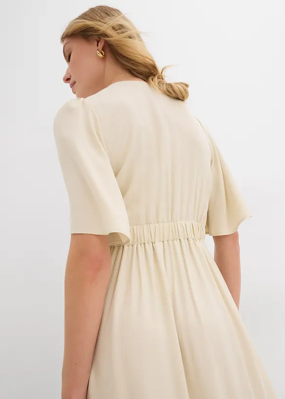 Maxi jurk met strokenrok van soepele viscose, bonprix