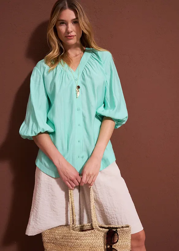 Oversized blouse in een zachte viscosemix, bonprix