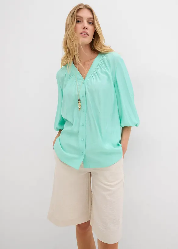 Oversized blouse in een zachte viscosemix, bonprix