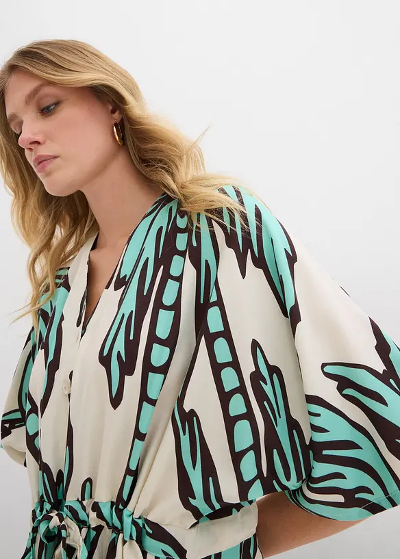 Mini jurk van soepele viscose met kimonomouwen, bonprix