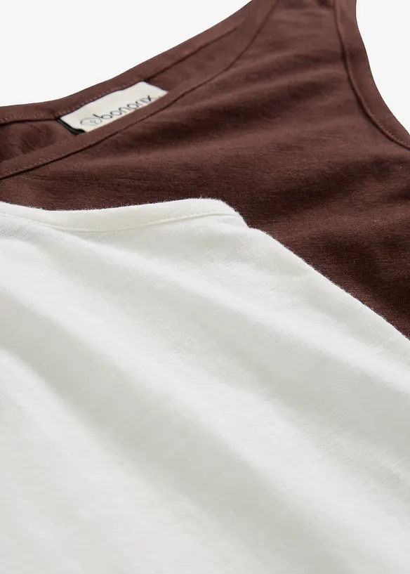 Tanktop van puur katoen (set van 2), bonprix