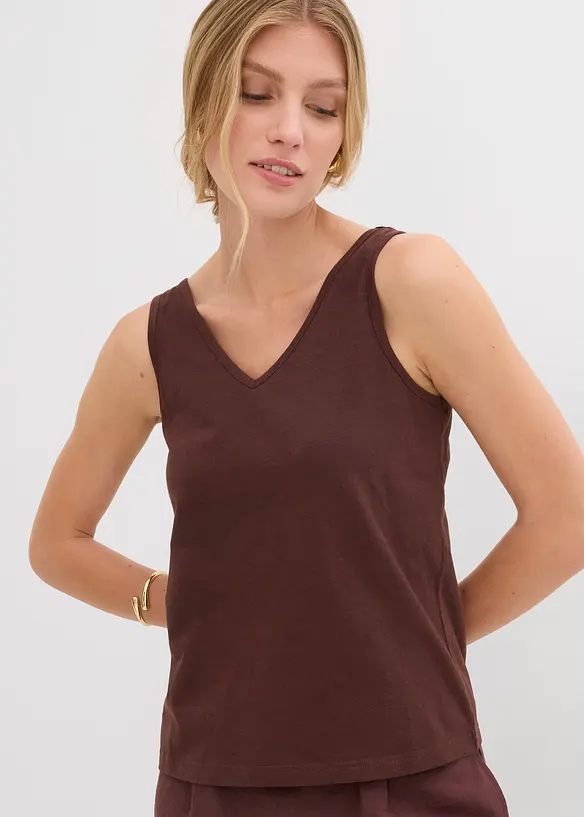 Tanktop van puur katoen (set van 2), bonprix