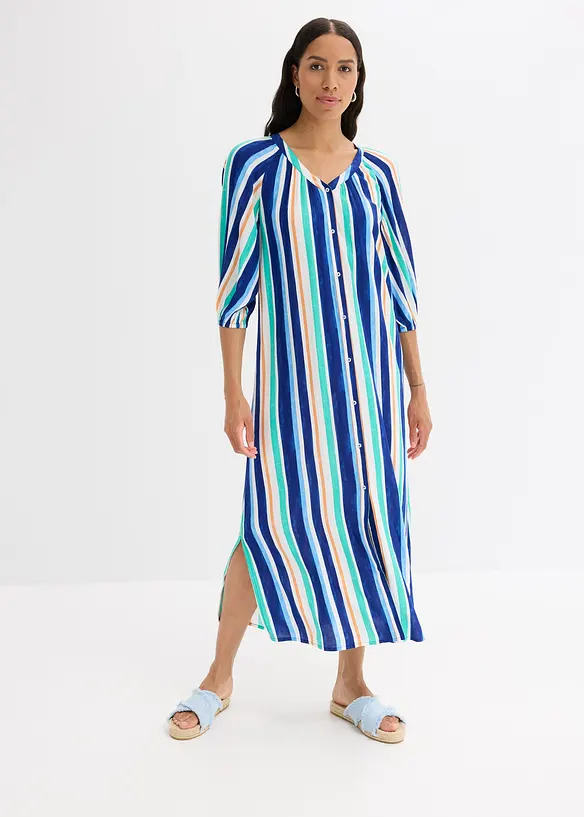 Gestreepte kaftan jurk van gestructureerde viscose, bonprix