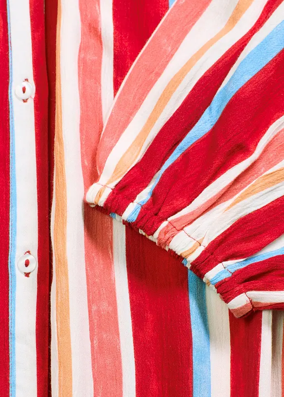 Gestreepte kaftan jurk van gestructureerde viscose, bonprix