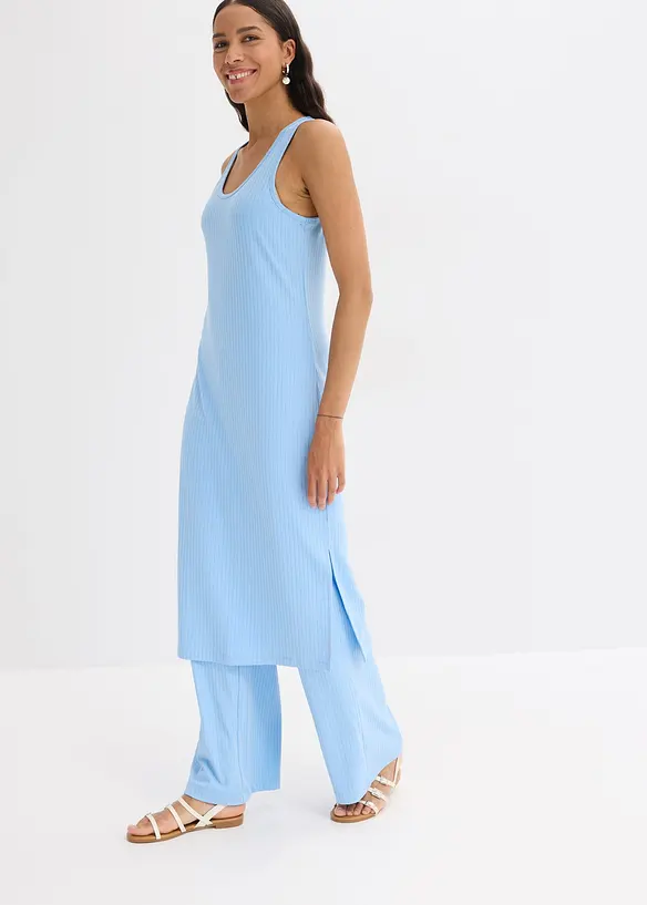 Midi jurk van zacht ribmateriaal, bonprix