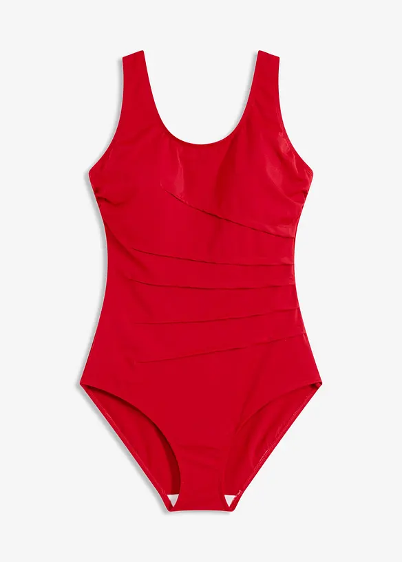 Corrigerend badpak met sierplooitjes, licht corrigerend, bonprix