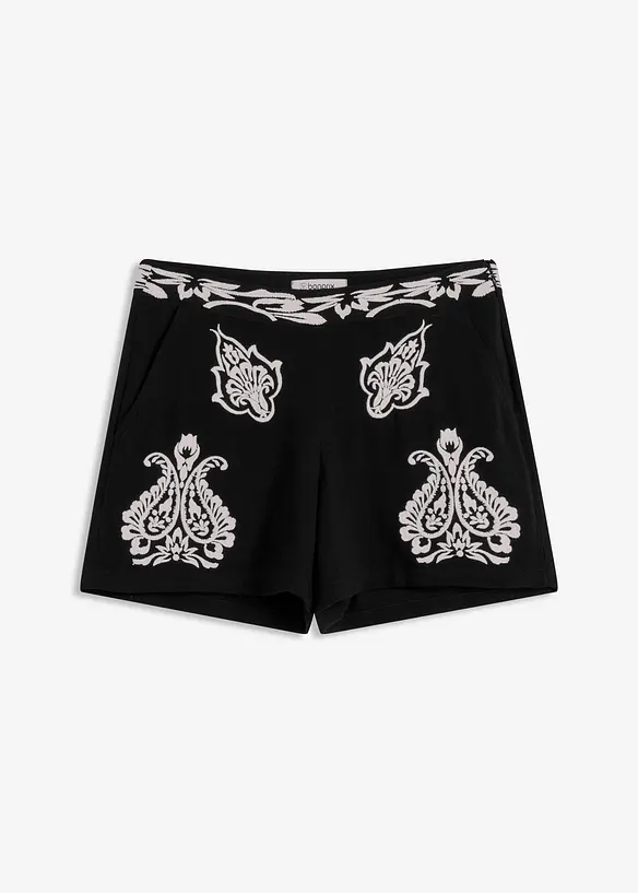 Short met borduursel van zachte viscose mix, bonprix