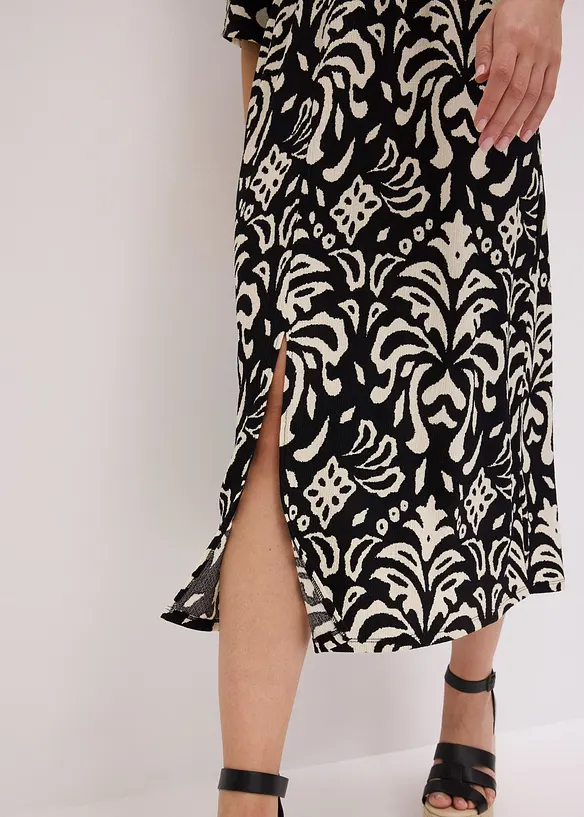 Gedessineerde jersey jurk, bonprix