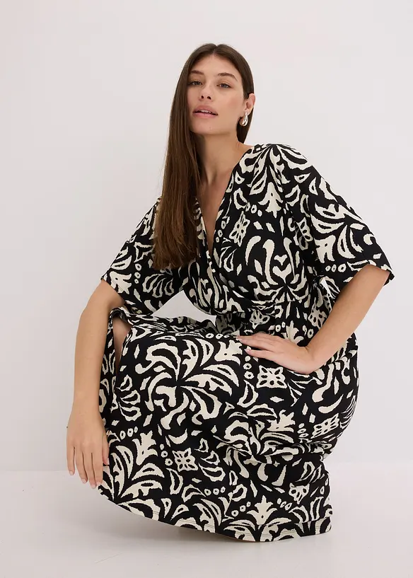 Gedessineerde jersey jurk, bonprix