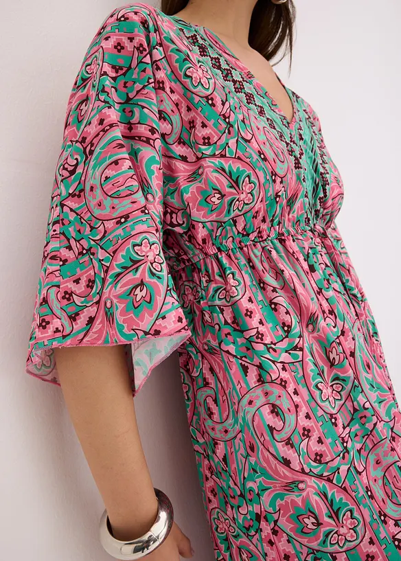 Gedessineerde maxi jurk van soepele viscose, bonprix