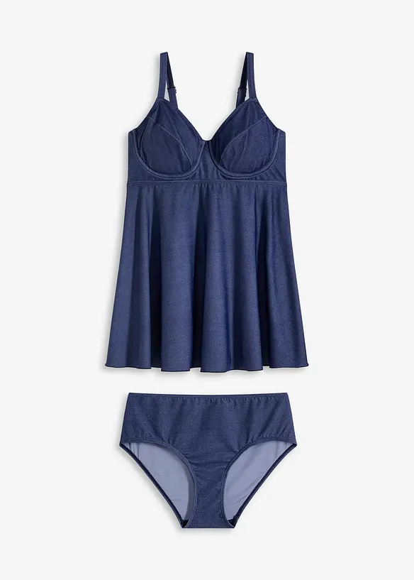 Lange tankini in jeanslook (2-dlg. set), bonprix