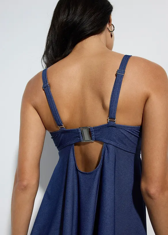 Lange tankini in jeanslook (2-dlg. set), bonprix