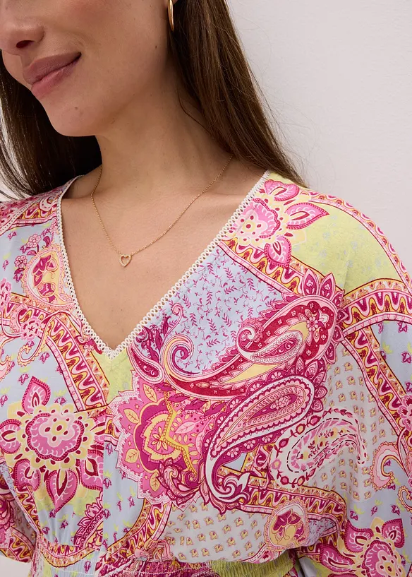 Jersey jurk met kant in een zacht viscosemix, bonprix