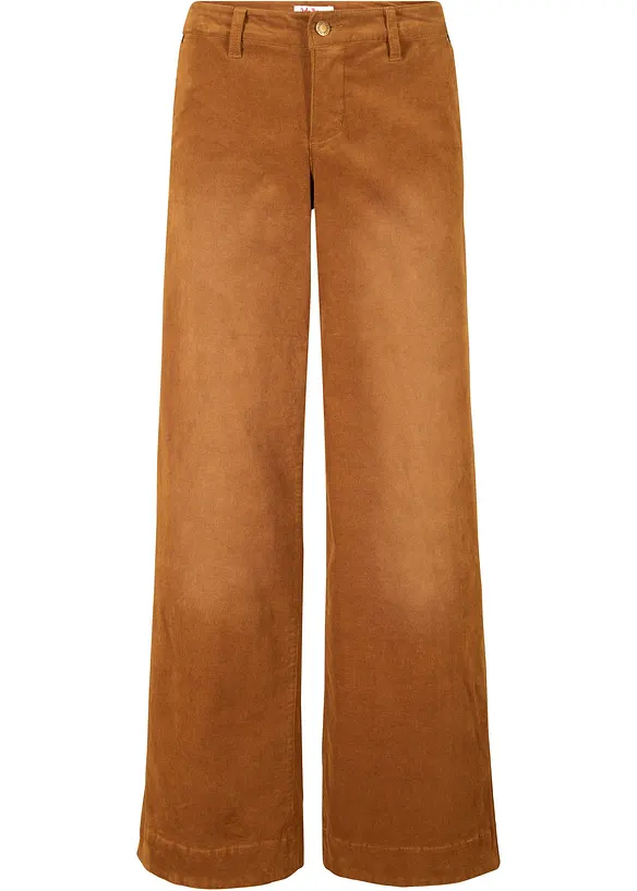 Stretch corduroy broek, wijd, bonprix