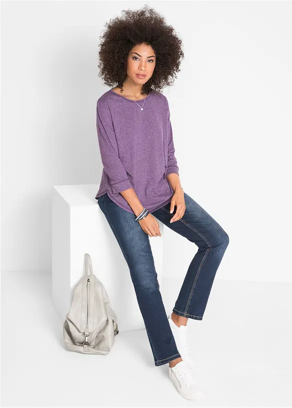 Straight stretch jeans, mid waist, bonprix