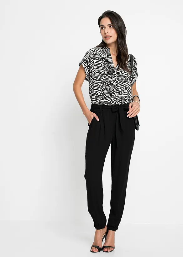 Wijde broek van viscose, korte maten, BODYFLIRT