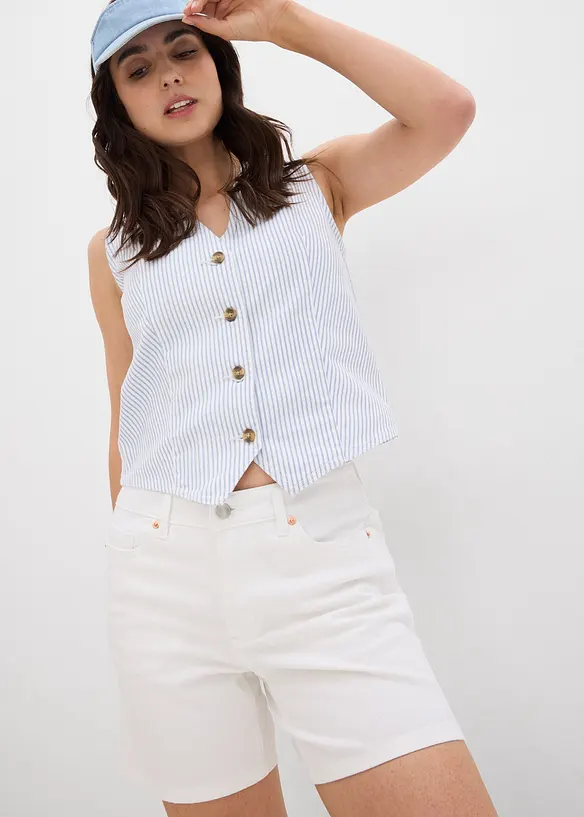 Jeans bermuda mid waist, low stretch, bonprix