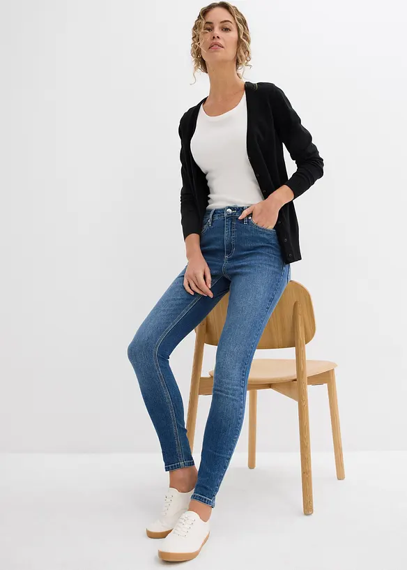 Skinny jeans mid waist, cropped, bonprix