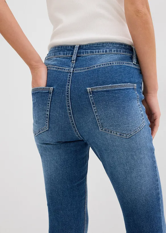 Skinny jeans mid waist, cropped, bonprix