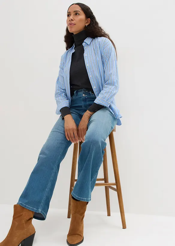 Straight thermojeans met high waist, bonprix