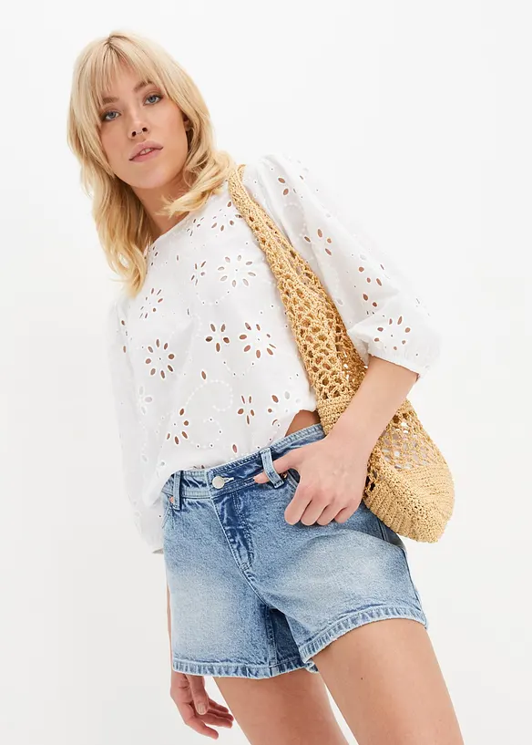 Stretch jeans short, mid waist, bonprix