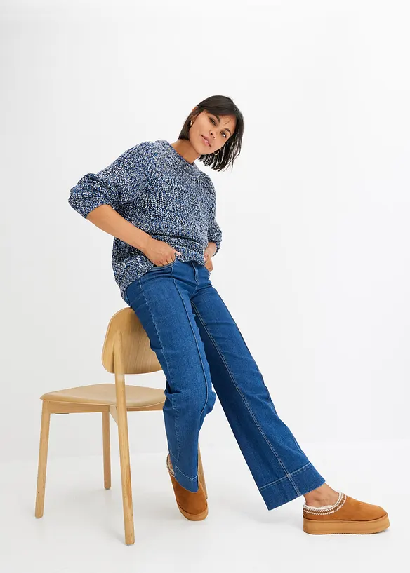 Wide leg jeans met low waist, bonprix