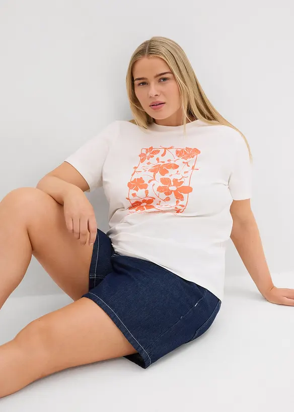 Jeans short high waist, low stretch, bonprix