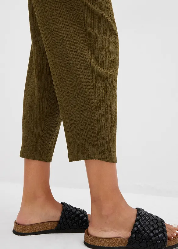 Wijde jersey broek van crêpe, cropped, bonprix