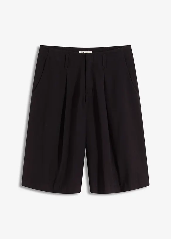Wijde bermuda met bandplooien, bonprix