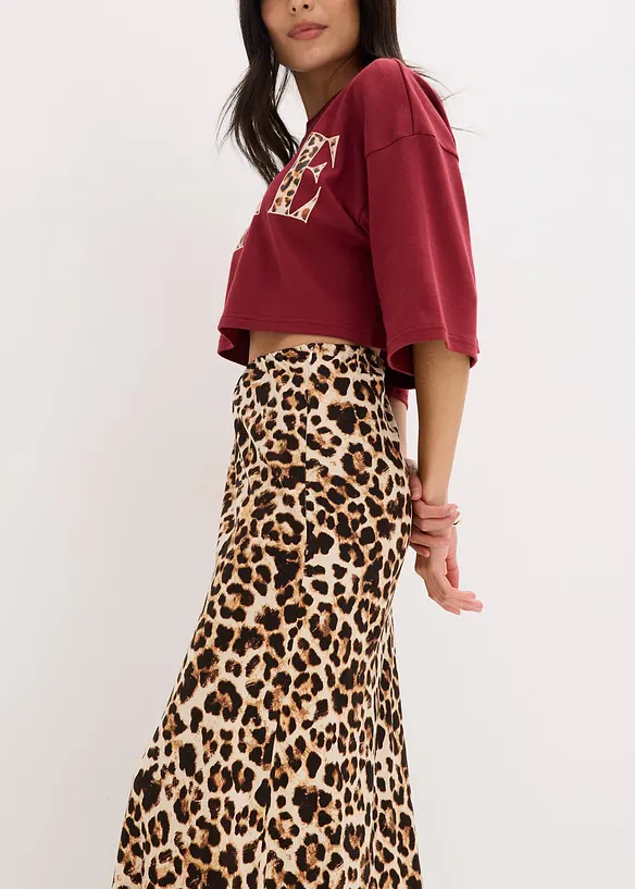 Midi rok van soepele viscose, bonprix
