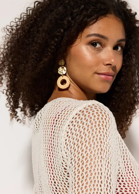 Kort vest in gehaakte look, bonprix