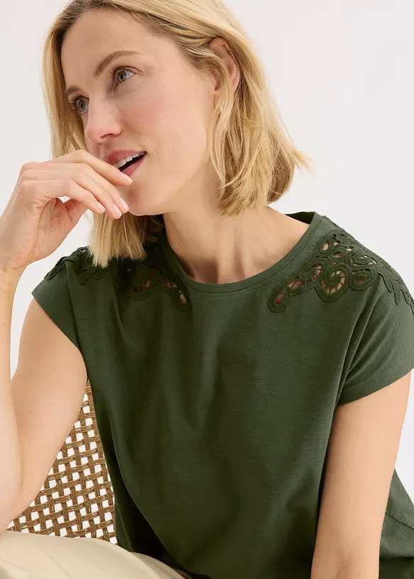 Shirt met kanten detail, bonprix