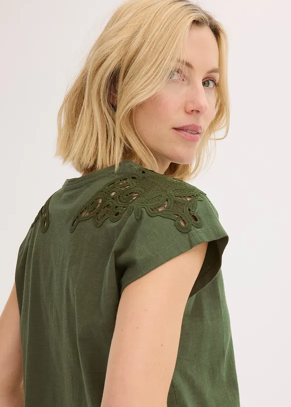 Shirt met kanten detail, bonprix