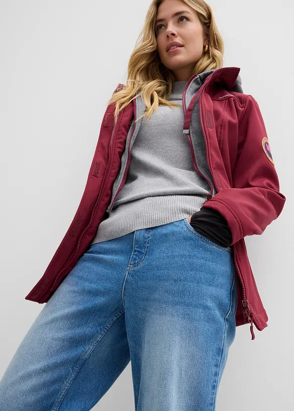 Lange softshell jas in layerlook, waterafstotend, bonprix