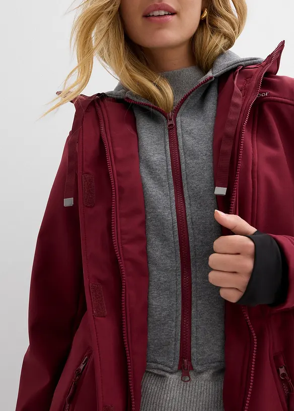 Lange softshell jas in layerlook, waterafstotend, bonprix