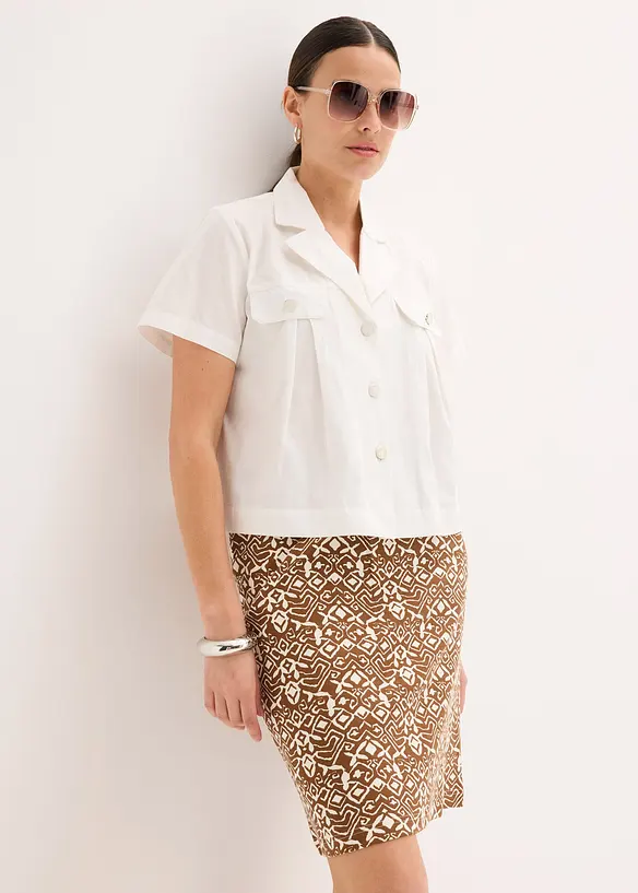 Longshirt met metallic print in een viscosemix, bonprix