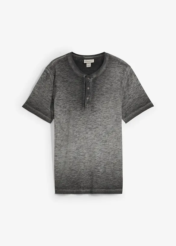 Henley shirt van biologisch katoen in washed out look, bonprix