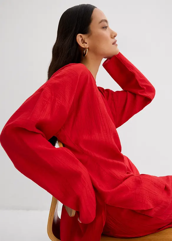 Oversized tuniek van een gestructureerde crinkle viscosemix, bonprix
