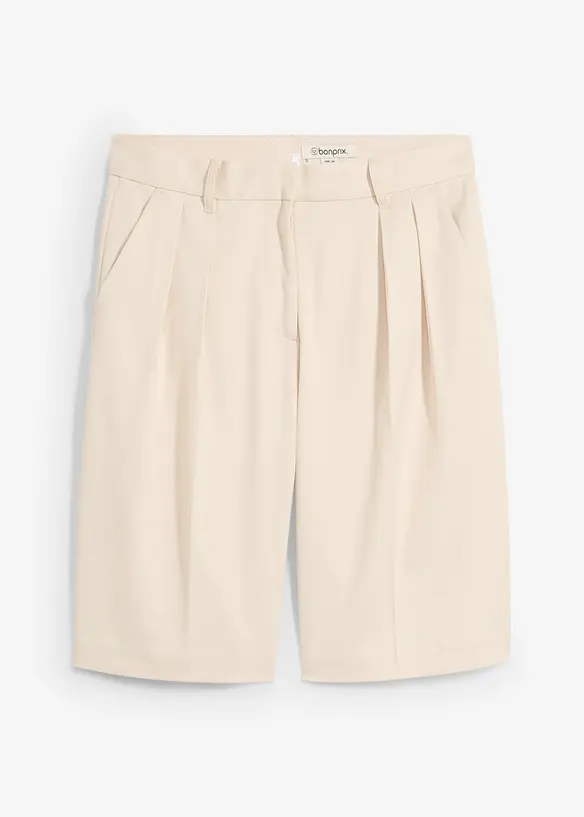Bermuda met bandplooien in een viscosemix, bonprix