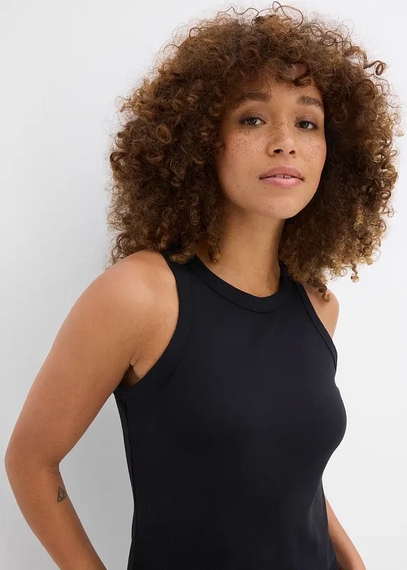 Jurk met spaghettibandjes van interlock (set van 2), bonprix