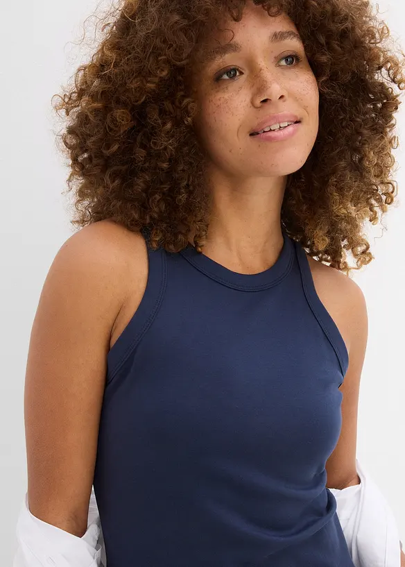 Jurk met spaghettibandjes van interlock (set van 2), bonprix