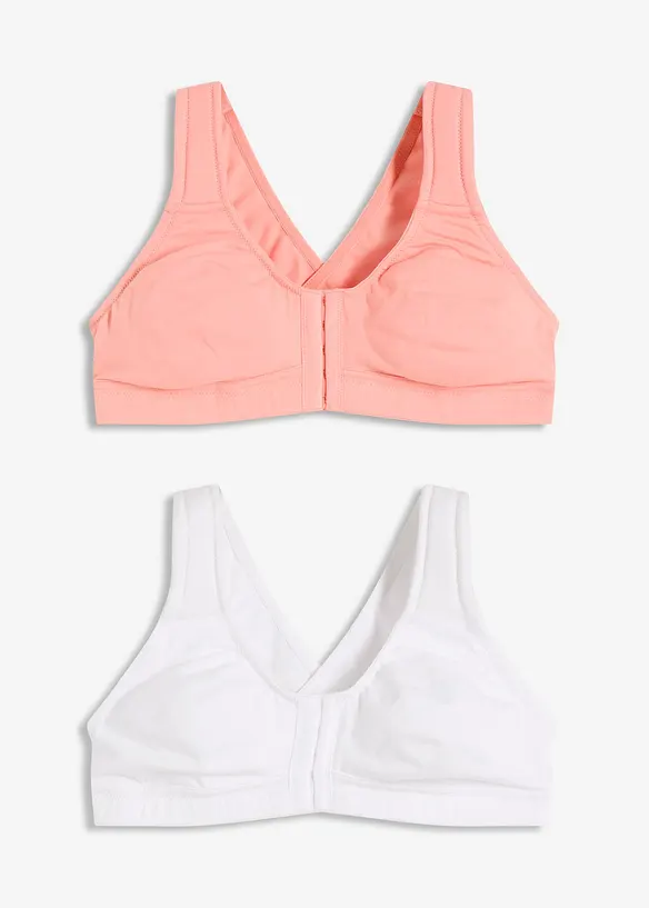 Bh zonder beugels met voorsluiting (set van 2), bonprix
