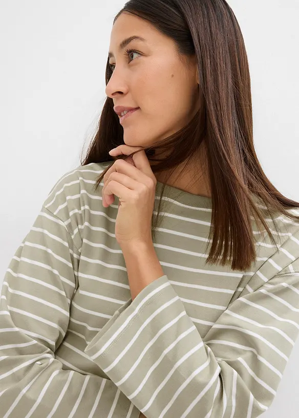 Gestreept shirt van puur biologisch katoen, bonprix