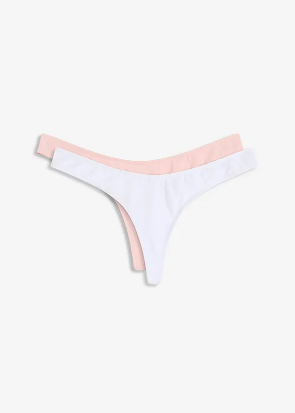 V-string met comfortabel katoen (set van 2), bonprix