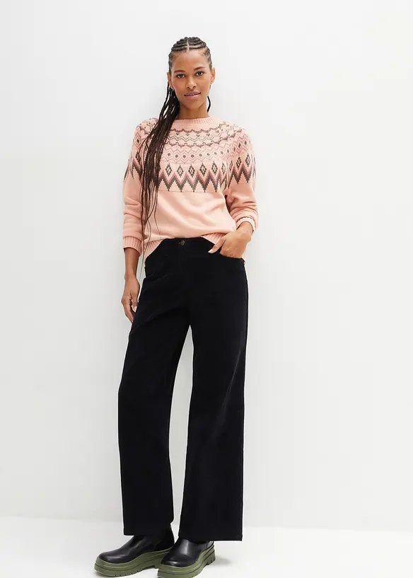 Corduroy broek in Marlene Dietrich stijl, bonprix