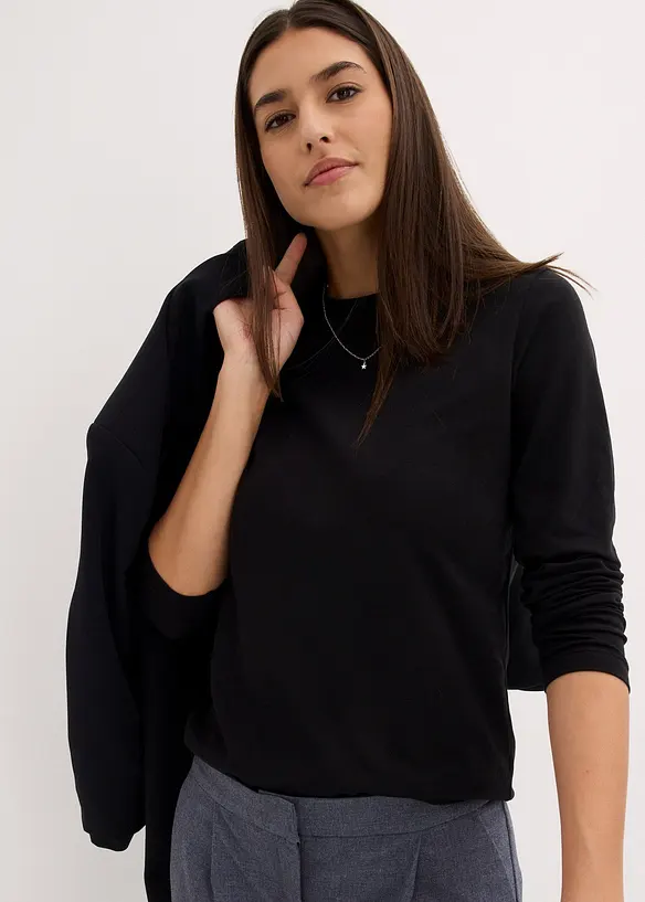 Longsleeve van biologisch katoen (set van 2), bonprix