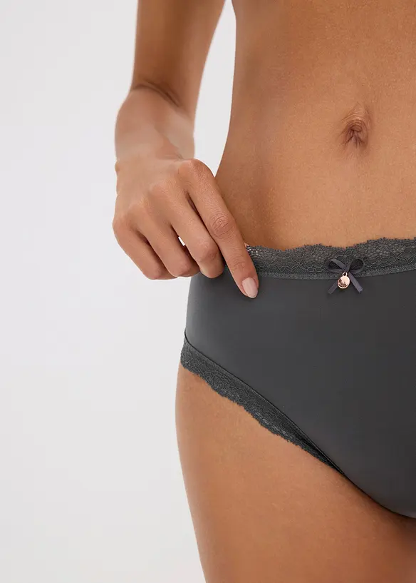 Brazilian slip met glanseffect (set van 3), bonprix