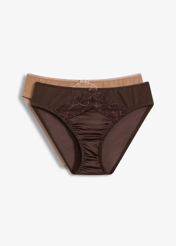 Slip met glanzend effect (set van 2), bonprix