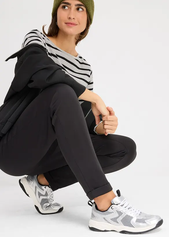 Chino broek van scuba, bonprix