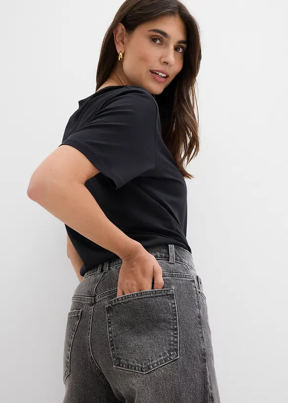 Wide leg jeans, mid waist, bonprix